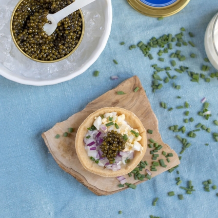 Tartaletas con Caviar del Tíbet